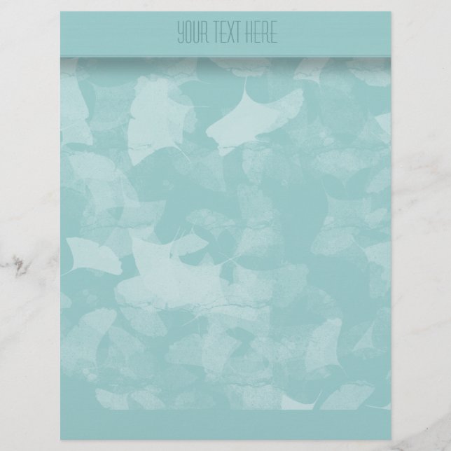 Aqua Blue Gingko Lövs Flyer (Framsidan)