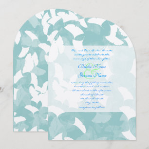 Aqua Blue Ginkgo Lövs bröllopsinbjudan Inbjudningar