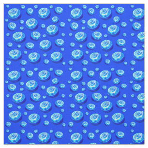 Aqua Blue Gräsmatta Bowls Oil Paint Mönster Tyg