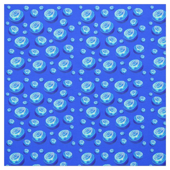 Aqua Blue Gräsmatta Bowls Oil Paint Mönster Tyg (Provkarta)