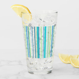 Aqua Blue Grönt Beach Färg Rand Glaskopp