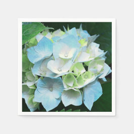 Aqua Blue & Grönt Blommigt Hydrangea Pappra blöjor Pappersservett