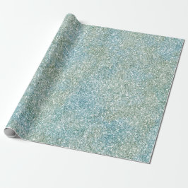 Aqua Blue Grönt Glitzy Glitter Presentpapper