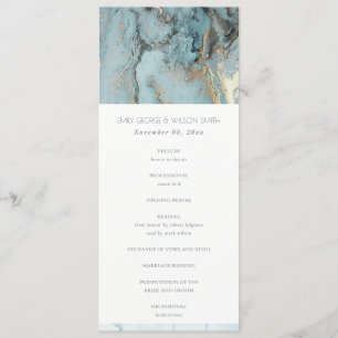 AQUA BLUE GULD AGATE BRÖLLOP CEREMONY PROGRAM