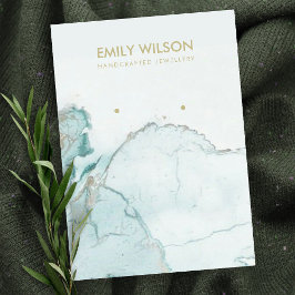 AQUA BLUE GULD AGATE MARBLE EARRING VISNING CARD VISITKORT