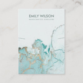 AQUA BLUE GULD AGATE MARBLE NECKLACE VISNING CARD VISITKORT