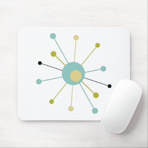 Aqua Blue Gult Atomic Age Starburst Mid Century Musmatta