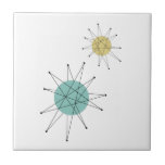 Aqua Blue Gult Franciscan Starburst Mid Century Kakelplatta<br><div class="desc">Detta fantastiska moderna keramikplattor i mitten av århundradet,  Franciscan Starbursts i färg av akvblått,  gult och svart,  som kommer att lägga till en roligt stänk till ditt tilingprojekt!</div>