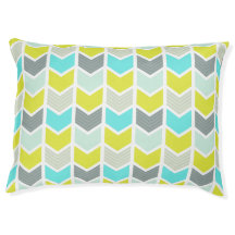 Aqua Blue Gult Grått Geometric Chevron Mönster