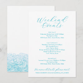 Aqua Blue Helg Events Ocean Vågar Beach Wedding Tilläggskort