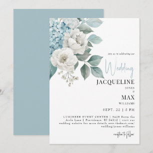 Aqua Blue Hydrangeas bröllopsinbjudan Inbjudningar
