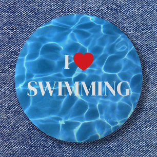 Aqua Blue I Kärlek Swimming Bassäng Knapp