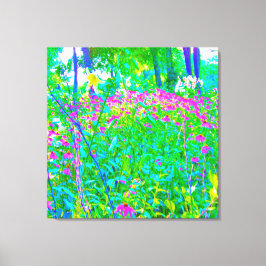 Aqua Blue Impressionistic Garden Ligcape Canvastryck