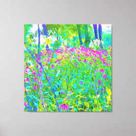 Aqua Blue Impressionistic Garden Ligcape Canvastryck