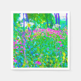 Aqua Blue Impressionistic Garden Ligcape Pappersservett