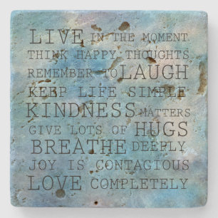 Aqua Blue Inspirational Quotes Stenunderlägg