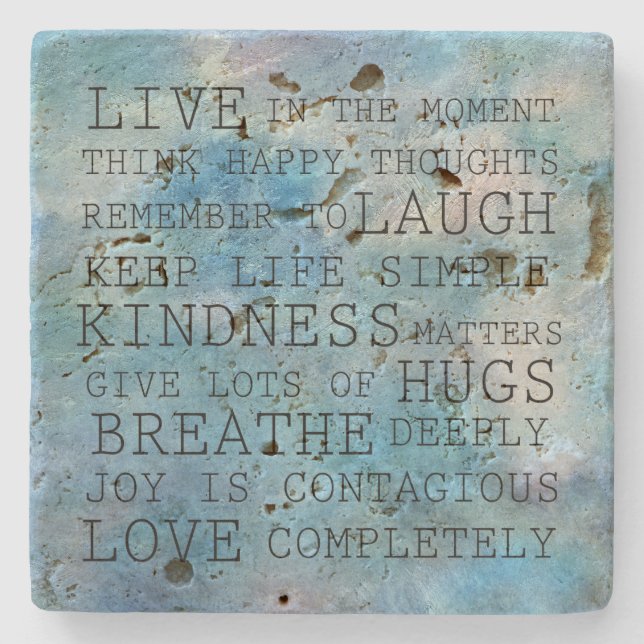 Aqua Blue Inspirational Quotes     Stenunderlägg (Framsidan)