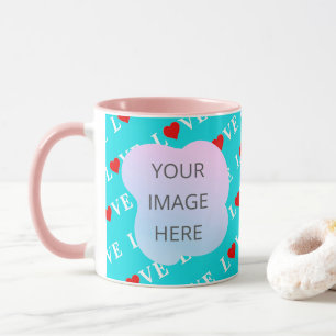 Aqua Blue KÄRLEK Mugg