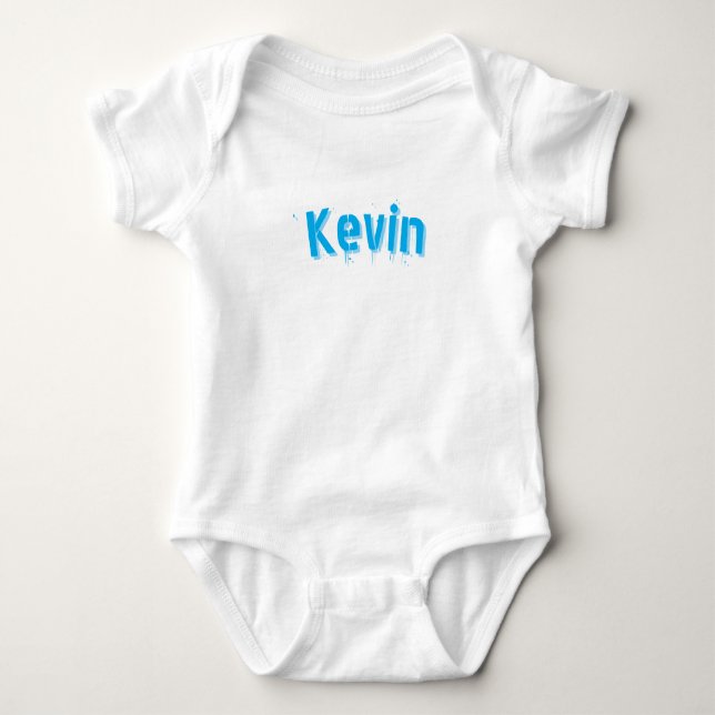Aqua Blue Kevin Namn, T Shirt (Framsida)