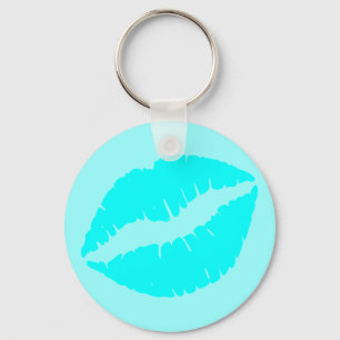 Aqua Blue Kiss Nyckelring