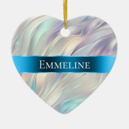 Aqua Blue Lila Pearl White jul Julgransprydnad Keramik