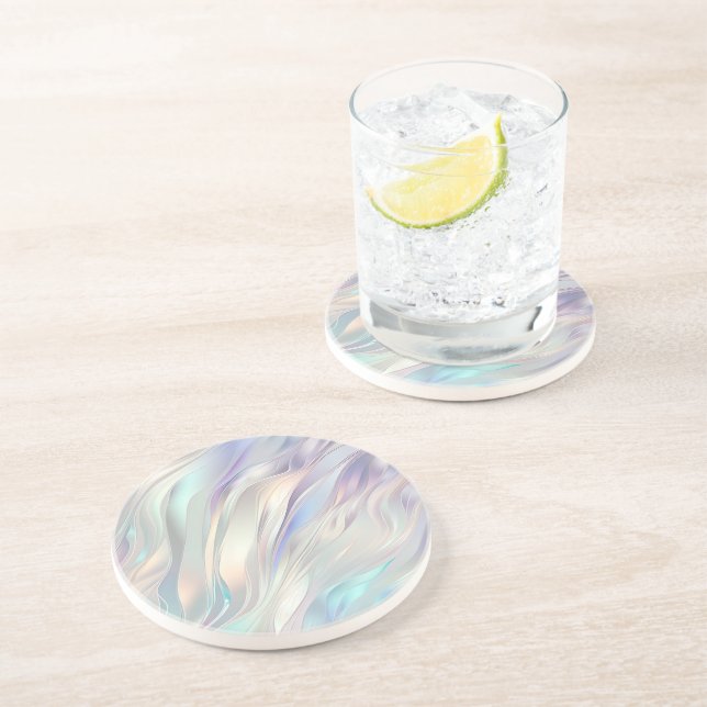 Aqua Blue Lila Pearl White Underlägg (Sidan)