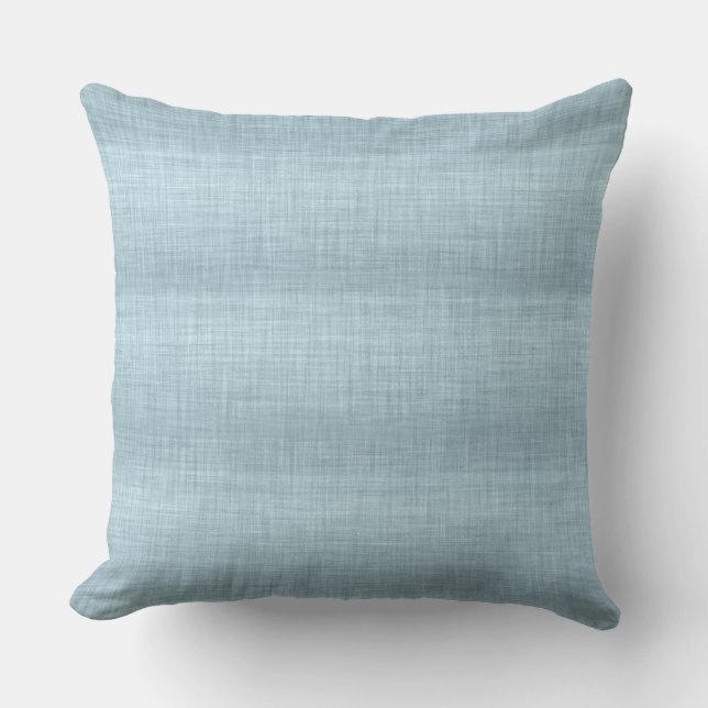 Aqua Blue Linen Struktur Dekorativ kudde (Framsida)