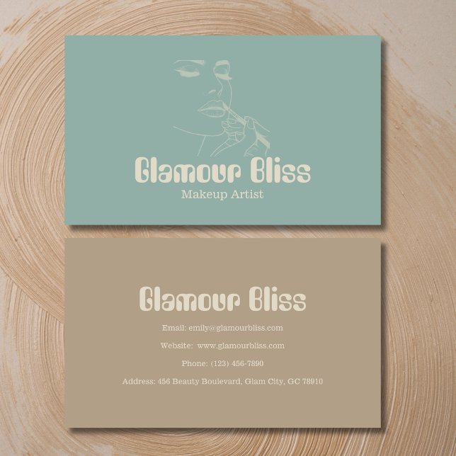 Aqua Blue Makeup Artist Salon Visitkort (Skapare uppladdad)