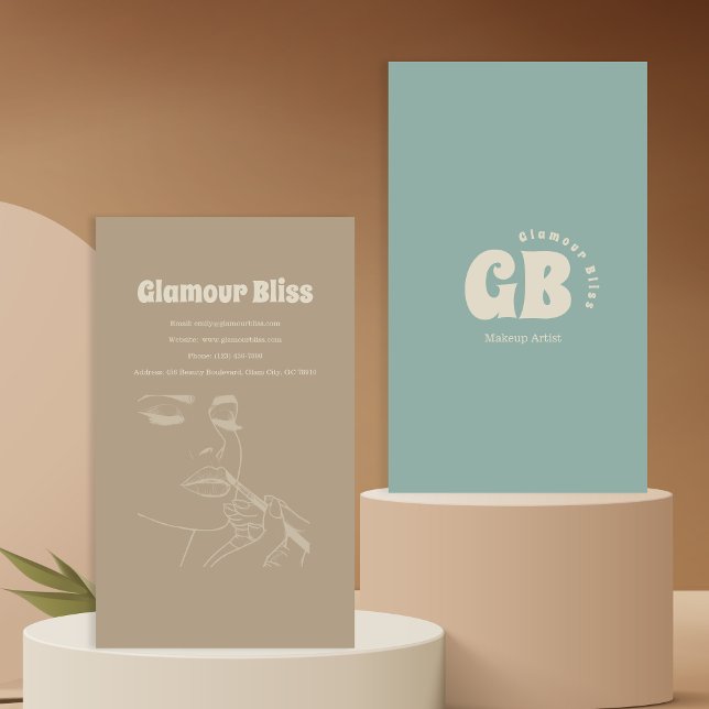 Aqua Blue Makeup Artist Salon Visitkort (Skapare uppladdad)