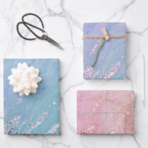 Aqua Blue Marble Struktur Silver Glitter Vinkarare