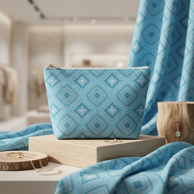 Aqua Blue Mint Teal Turcos Ethnic Boho Mönster Tyg (Skapare uppladdad)