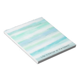 Aqua Blue Mint White Watercolor Rand II Anteckningsblock