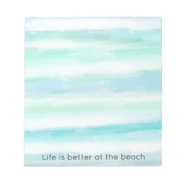 Aqua Blue Mint White Watercolor Rand II Anteckningsblock