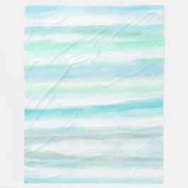 Aqua Blue Mint White Watercolor Rand II Fleecefilt