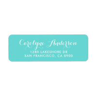 Aqua Blue Modern Script Typography Bröllop Adress