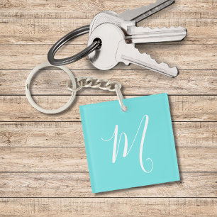 Aqua Blue Monogram Initial