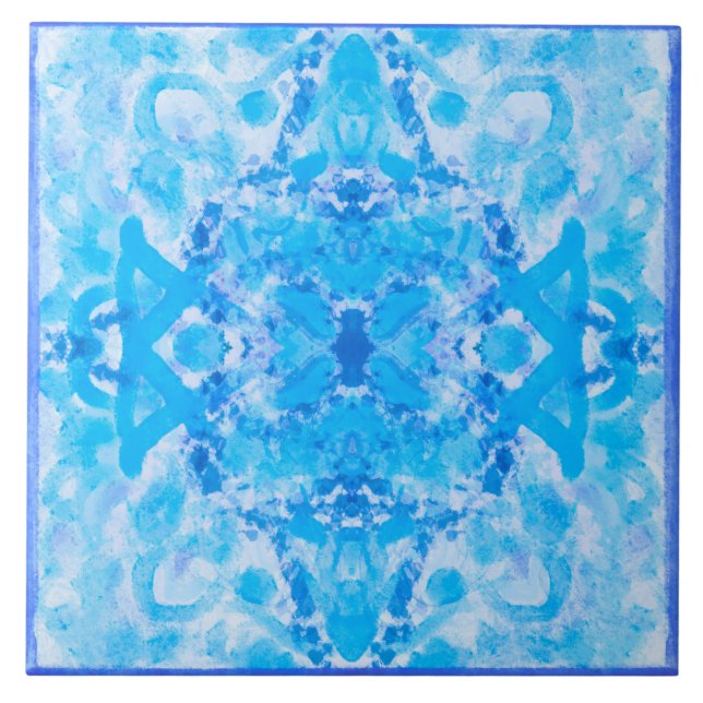 "Aqua Blue mönster i Medelhavet Kakelplatta (Framsidan)