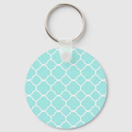 Aqua Blue Moroccan Mönster Nyckelring
