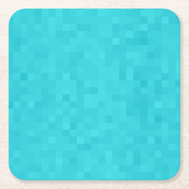 Aqua Blue Mosaic Tile Mönster Underlägg Papper Kvadrat (Framsidan)