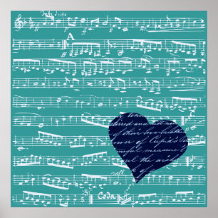 Aqua Blue musik noter Poster