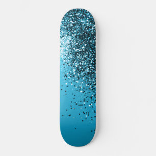 Aqua Blue OCEAN Glitter #1 Mini Skateboard Bräda 18,5 Cm