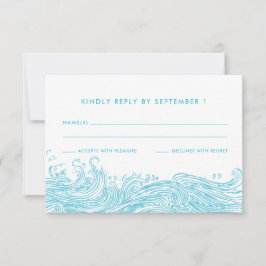 Aqua Blue Ocean Vågar Beach Wedding OSA Kort