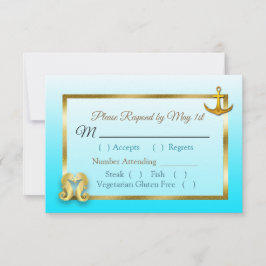 Aqua Blue Oceanic Bröllop OSA Card