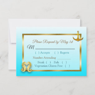 Aqua Blue Oceanic Bröllop OSA Card Kort