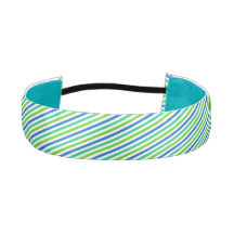 Aqua Blue och Grönt Stripe Headband