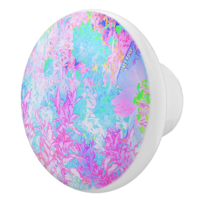 Aqua Blue och Shock rosa Hydrangea Ligcape Knopp (Höger)