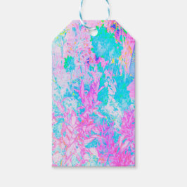 Aqua Blue och Shock rosa Hydrangea Ligcape Presentetikett