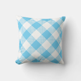Aqua Blue och White Gingham på en Pillow Kudde