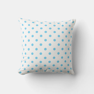 Aqua Blue och White Polka Dot på Pillow Kudde