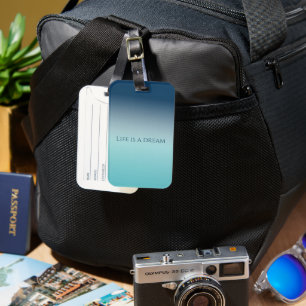 Aqua Blue Ombre Bagagebricka